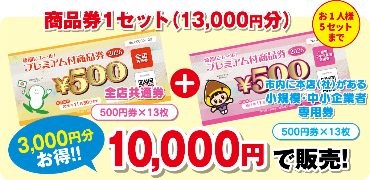 あやべプレミアム付商品券