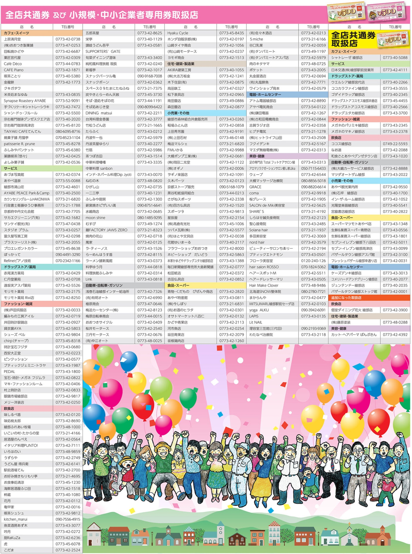 参加店舗一覧 - 綾部にエール！プレミアム付商品券2026購入お申込みサイト